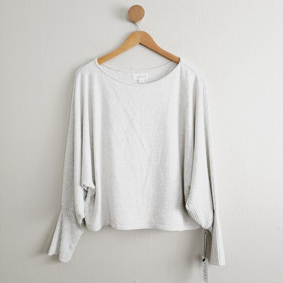 NWT Velvet by Graham & Spencer Pepper Lux Rib Dolman Sleeve Top Grey Plus 1X - Picture 4 of 9